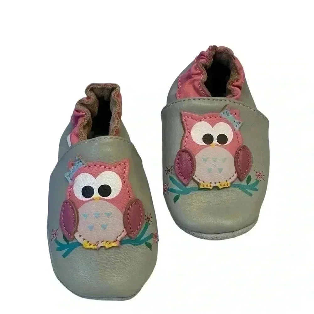 Kimi Kai soft leather lambskin Grey and Pink Owl